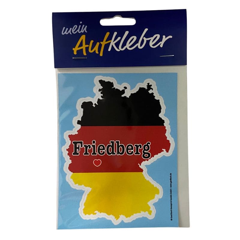 Friedberg Aufkleber Deutschlandkarte mit Standort von Friedberg