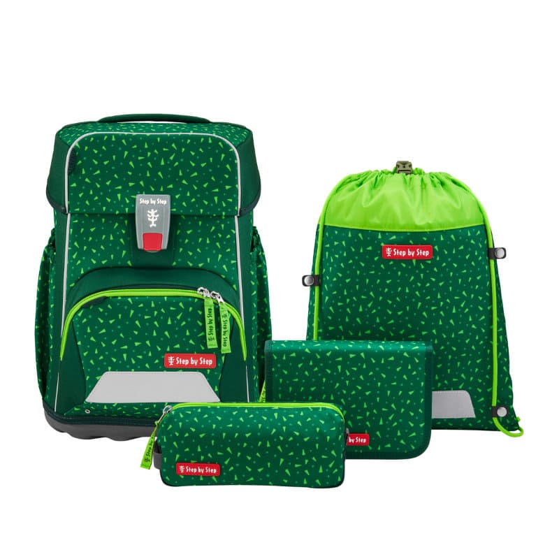 BASIS Green Graphics Schulranzenset 4-teilig | Step by Step