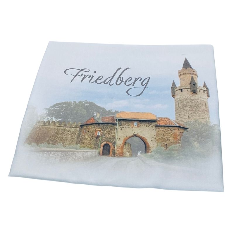 Friedberg Geschirrtuch weiß mit Fotospot Burgtor Nord
