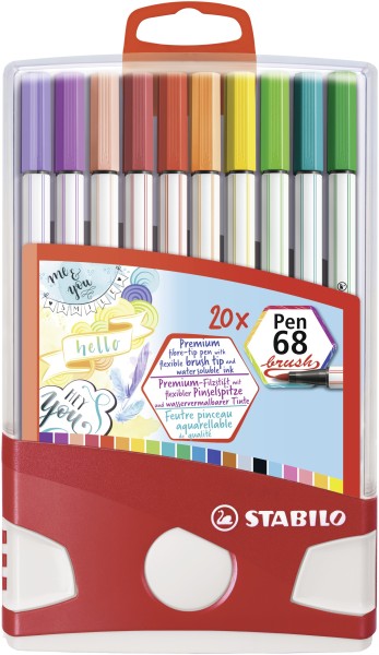 STABILO Faserschreiber 20 Stück Pen 68 Brush ColorParade