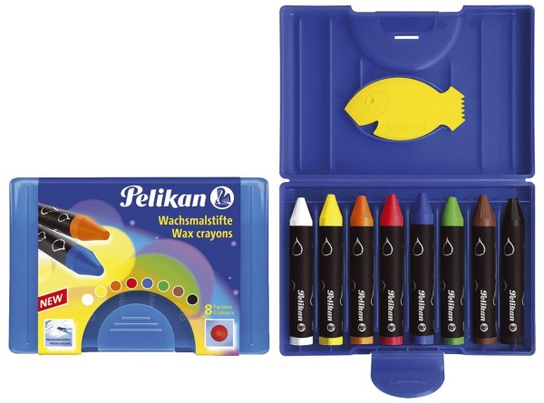 Pelikan Wachsmalstift 666/8, rund, Wachskreide, 8 Farben