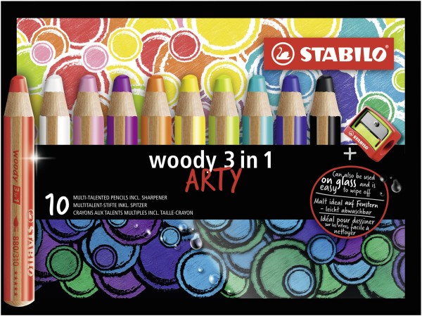 Farbstift Woody ARTY 10er Etui + Spitzer