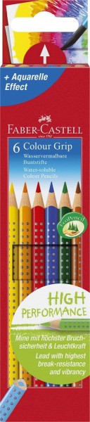 FABER-CASTELL Buntstift Colour GRIP - 6 Farben sortiert, Kartonetui