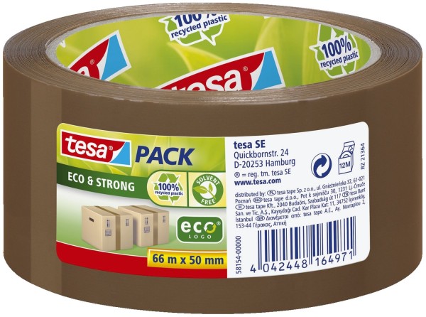tesa® Verpackungsklebeband tesapack® Eco & Strong, 66 m x 50 mm, braun