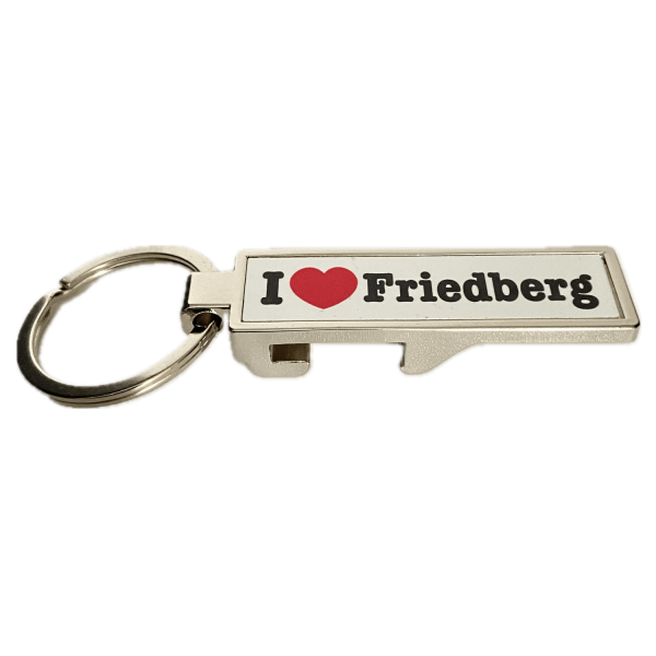 Friedberg Souvenirs Schlüsselanhänger und Flaschenöffner "I love Friedberg"