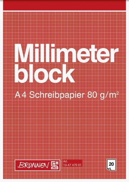Brunnen MillimeterblockA420Bl Schreibpapier