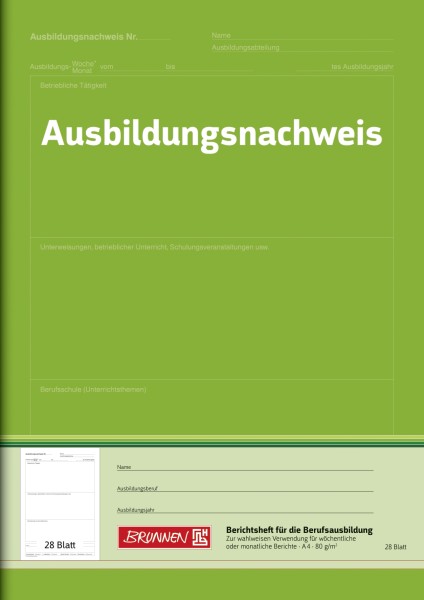 Brunnen Heft A4 Ausbildungsnachweis