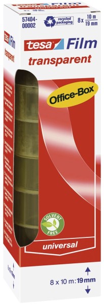 tesa® Klebefilm Office Box - transparent 8 St., Bandgröße (L x B): 10 m x 19 mm