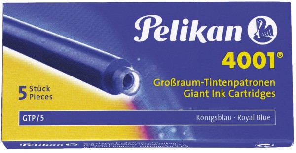 Pelikan® Tintenpatrone 4001® GTP/5 - königsblau, 5 Patronen