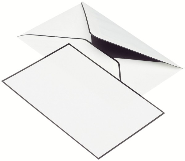 Rössler Papier Trauermappe Karten+Umschläge - DIN A6/C6, weiß, je 5 Stück