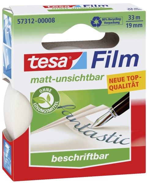 Tesa® Klebefilm matt-unsichtbar - beschriftbar, (L x B): 33 m x 19 mm