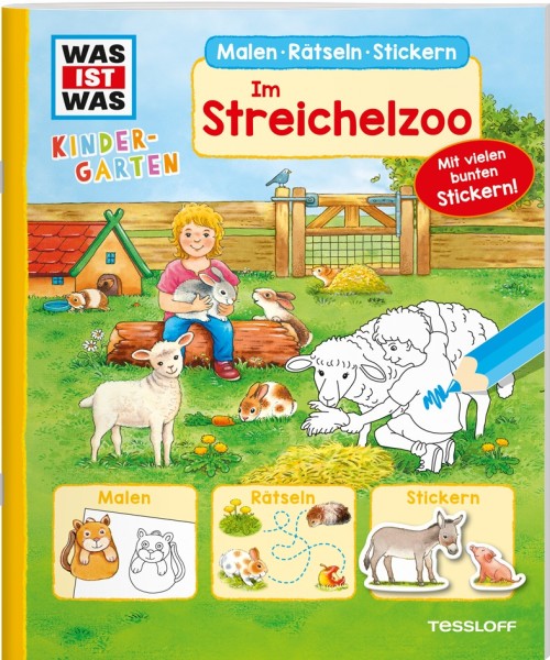 Tessloff WIW Kindergarten Malen Rätseln Stickern Im Streichelzoo